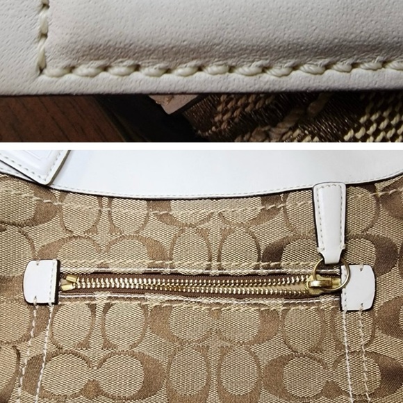 Coach Duffle Bleecker Signature Canvas Leather White/Brown 10402 - Picture 3 of 5